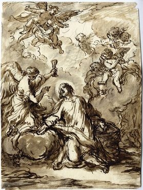  Pietro Berrettini (detto Pietro da Cortona)  (Cortona, 1596 - Roma, 1669) : Cristo nel Getsemani.  - Asta LIBRI, MANOSCRITTI, STAMPE E DISEGNI - Libreria Antiquaria Gonnelli - Casa d'Aste - Gonnelli Casa d'Aste