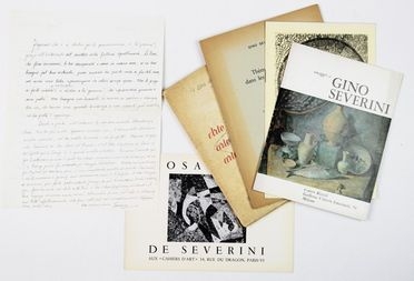  Severini Gino : Lettera autografa firmata.  - Auction BOOKS, MANUSCRIPTS, PRINTS AND DRAWINGS - Libreria Antiquaria Gonnelli - Casa d'Aste - Gonnelli Casa d'Aste
