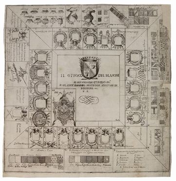  Giuseppe Maria Mitelli  (Bologna, 1634 - 1718) : Il gioco del blasone.  - Auction BOOKS, MANUSCRIPTS, PRINTS AND DRAWINGS - Libreria Antiquaria Gonnelli - Casa d'Aste - Gonnelli Casa d'Aste