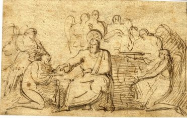  Fortunato Duranti  (Montefortino, 1787 - 1863) : Cristo servito dagli angeli.  - Auction BOOKS, MANUSCRIPTS, PRINTS AND DRAWINGS - Libreria Antiquaria Gonnelli - Casa d'Aste - Gonnelli Casa d'Aste
