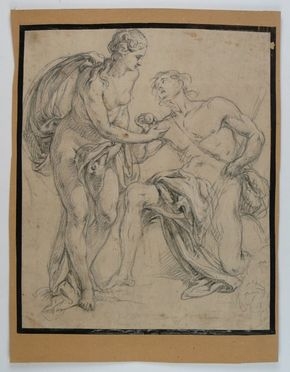  Neapolitan school, 17th century : Giudizio di Paride.  - Auction Timed Auction: Prints & drawings - Libreria Antiquaria Gonnelli - Casa d'Aste - Gonnelli Casa d'Aste